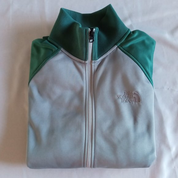 The North Face green and gray,full zip run track style jacket Size Small - Picture 8 of 8
